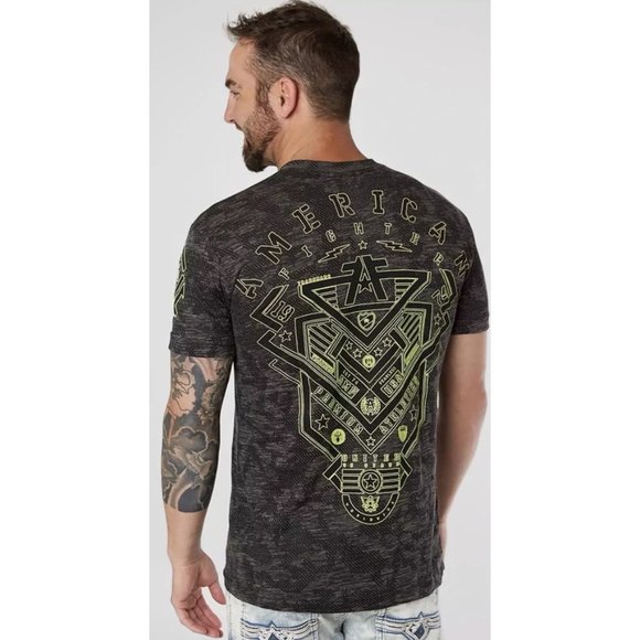 AMERICAN FIGHTER Men's T-Shirt HANKINSON Black Ath - Picture 2 of 3
